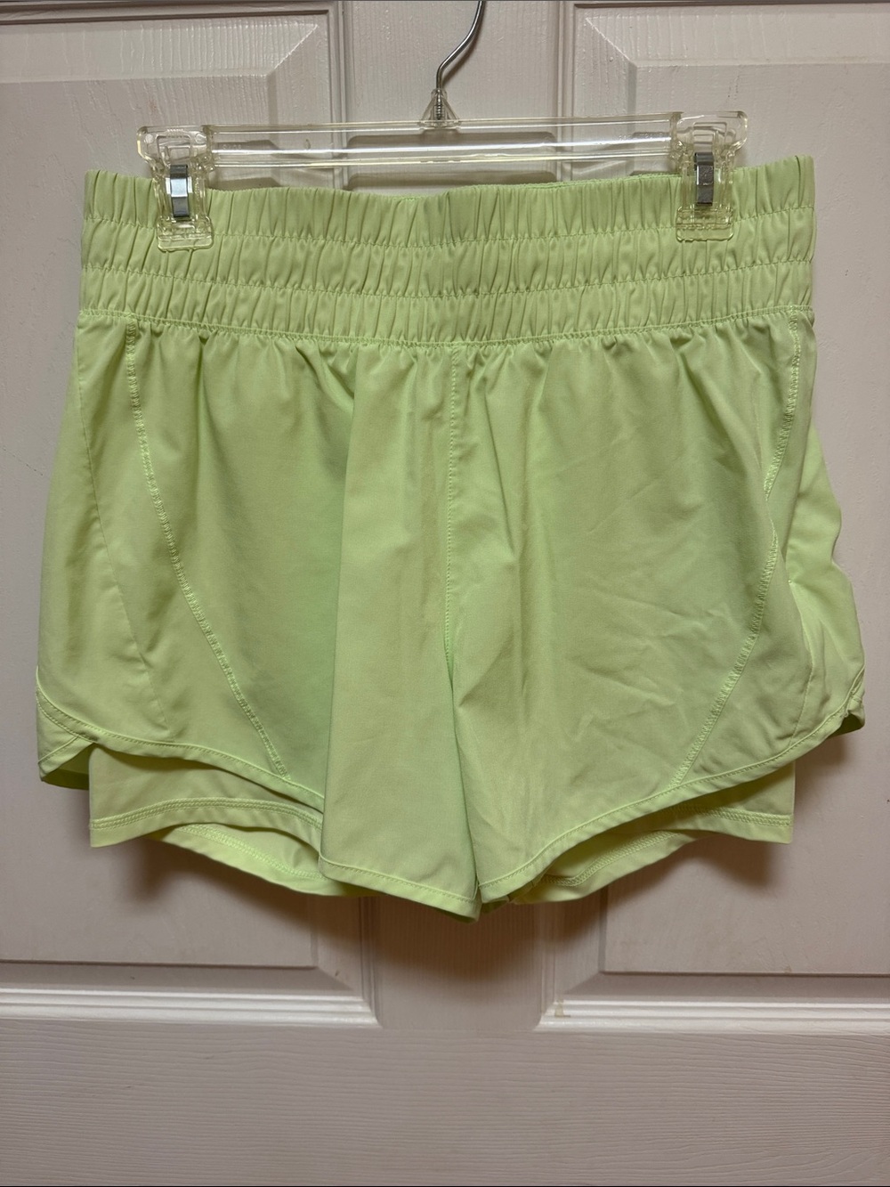 Avia Women's Lime Athletic Shorts with Elastic Waistband, Size M